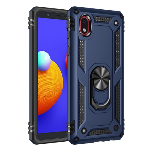 

For Samsung Galaxy M01 Core Shockproof TPU + PC Protective Case with 360 Degree Rotating Holder(Blue)