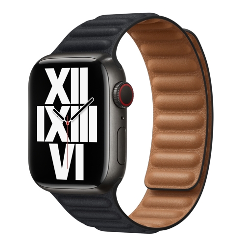 

For Apple Watch Series 7 41mm / 6 & SE & 5 & 4 40mm / 3 & 2 & 1 38mm Leather Replacement Strap Watchband (Midnight)