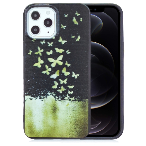 

For iPhone 12 / 12 Pro Painted Pattern Soft TPU Case(Gold Butterflies)