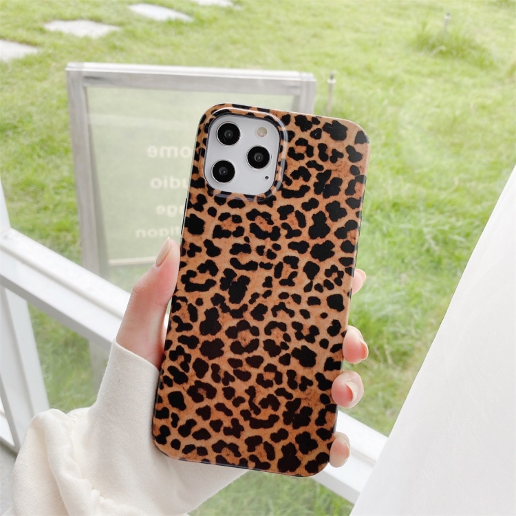 

For iPhone 12 Pro Max Leopard Pattern Non-full Coverage TPU Protective Case(Brown)