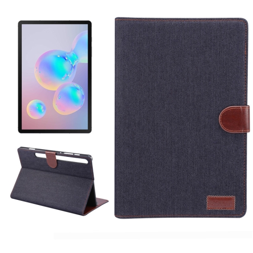 

For Samsung Galaxy Tab S7+ / T970 Denim Texture PC Horizontal Flip Leather Protective Case, with Holder & Card Slots & Wallet & Photo Frame & Sleep / Wake-up Function(Black)