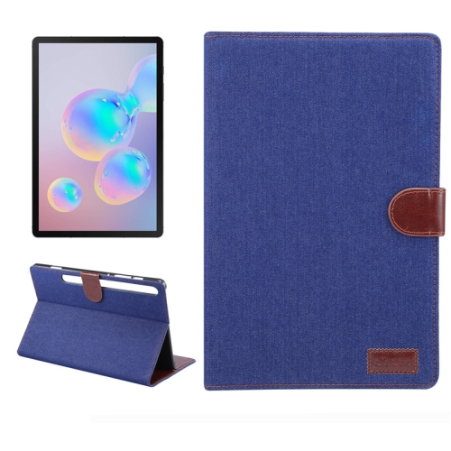 

For Samsung Galaxy Tab S7+ / T970 Denim Texture PC Horizontal Flip Leather Protective Case, with Holder & Card Slots & Wallet & Photo Frame & Sleep / Wake-up Function(Dark Blue)