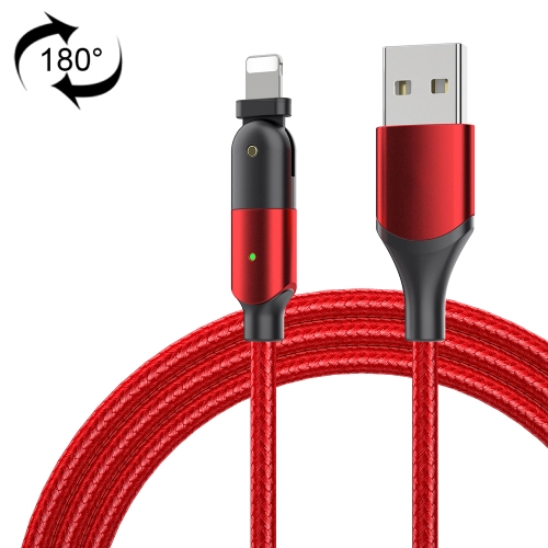

FXCL-WY09 2.4A USB to 8 Pin 180 Degree Rotating Elbow Charging Cable, Length:1.2m(Red)