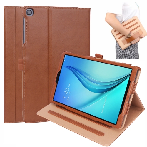 

For Samsung Galaxy Tab A 10.1 (2019) T510 / T515 Retro Texture PU Horizontal Flip Leather Case with Holder & Card Slots & Hand Strap(Brown)