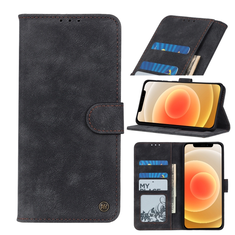 

For iPhone 12 mini Antelope Texture Magnetic Buckle Horizontal Flip PU Leather Case with Card Slots & Wallet & Holder(Black)