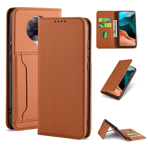 

For Xiaomi Redmi K30 Pro / Poco F2 Pro Strong Magnetism Shockproof Horizontal Flip Liquid Feel Leather Case with Holder & Card Slots & Wallet(Brown)