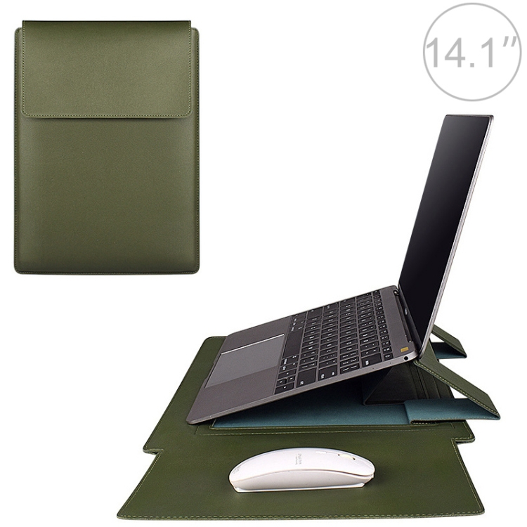 

PU05 Sleeve Leather Case Carrying Bag for 14.1 inch Laptop(Green)