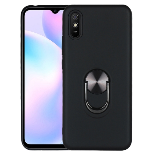 

For Xiaomi Redmi 9A 360 Degree Rotating Multifunctional Stent PC+TPU Case with Magnetic Invisible Holder(Black)