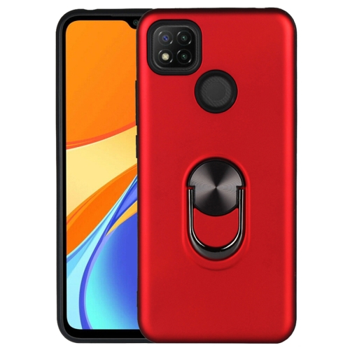 

For Xiaomi Redmi 9C 360 Degree Rotating Multifunctional Stent PC+TPU Case with Magnetic Invisible Holder(Red)