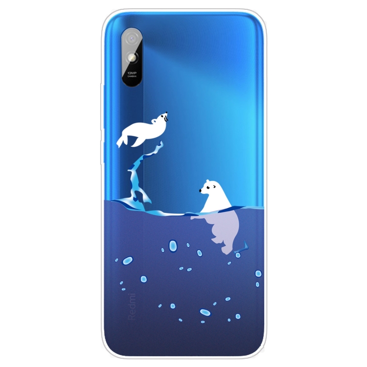 

For Xiaomi Redmi 9A Coloured Drawing Pattern Highly Transparent TPU Protective Case(Seal)