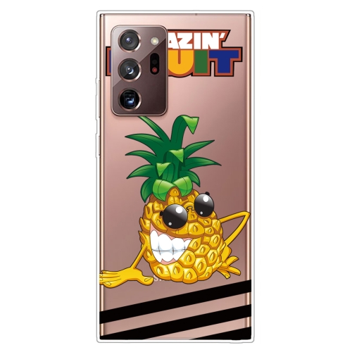 

For Samsung Galaxy Note20 Ultra Shockproof Painted Transparent TPU Protective Case(Pineapple)