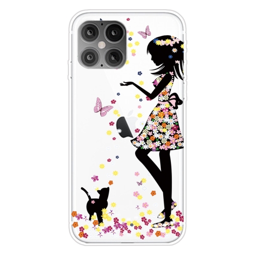 Sunsky For Iphone 12 Mini Shockproof Painted Transparent Tpu Protective Case Girl