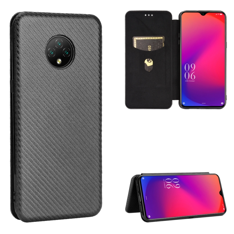 

For Doogee X95 Carbon Fiber Texture Magnetic Horizontal Flip TPU + PC + PU Leather Case with Card Slot & Lanyard(Black)