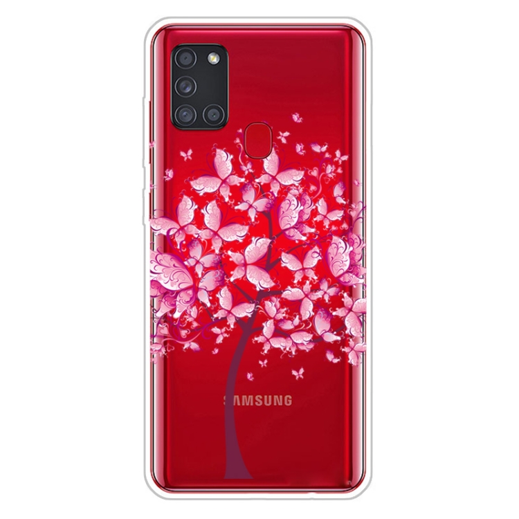Sunsky Para Samsung Galaxy A21s Funda Protectora Tpu Transparente Pintada A Prueba De Golpes árbol De Mariposa