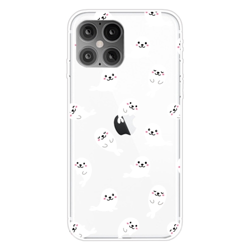 

For iPhone 12 mini Shockproof Painted Transparent TPU Protective Case(White Sea Lion)