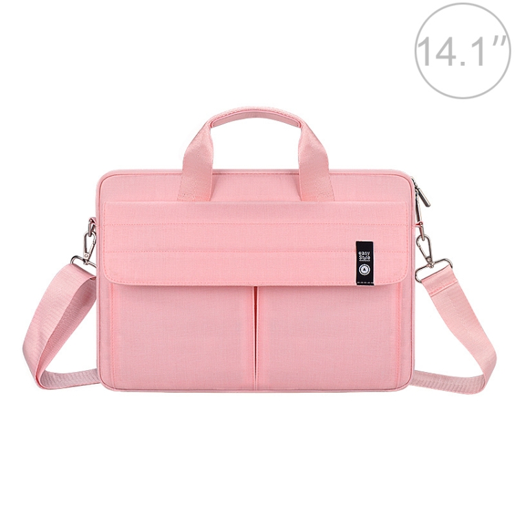 

ST08 Handheld Briefcase Carrying Storage Bag with Shoulder Strap for 14.1 inch Laptop(Pink)