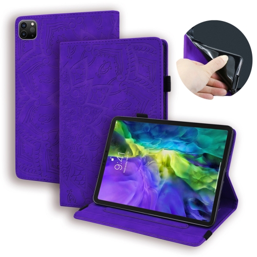 

For iPad Air 2020 10.9 Calf Texture Embossed Horizontal Flip Leather Case with Holder & Card Slots & Photo Frame(Purple)