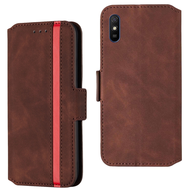 

For Xiaomi Redmi 9A Retro Frosted Oil Side Horizontal Flip PU Leather Case with Holder & Card Slots(Wine Red)