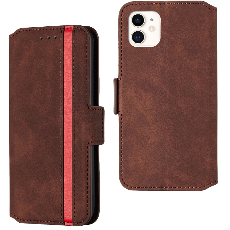

For iPhone 12 Retro Frosted Oil Side Horizontal Flip PU Leather Case with Holder & Card Slots(Wine Red)