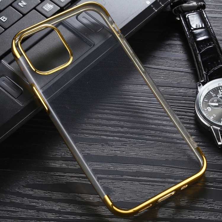 

For iPhone 12 Pro Max Three Stage Electroplating TPU Protective Soft Case(Gold)
