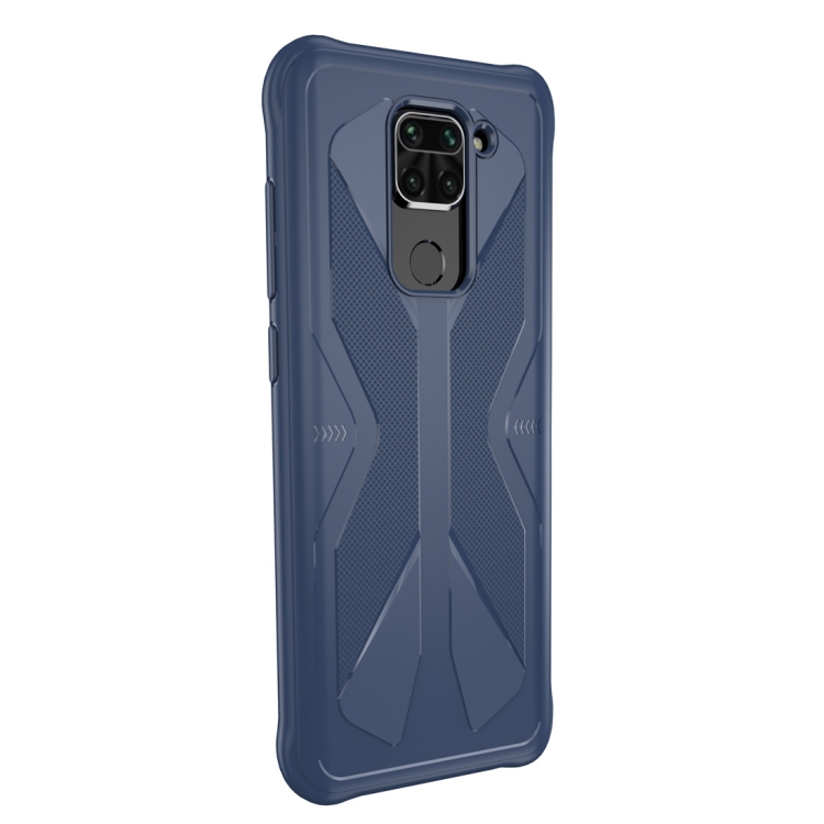 

For Xiaomi Redmi Note 9 Butterfly Shadow Shockproof Rubber TPU Protective Case(Blue)