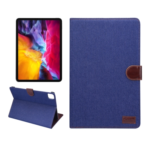 

For iPad Air 2020 10.9 Denim Texture PC Horizontal Flip Leather Protective Case, with Holder & Card Slots & Wallet & Photo Frame & Sleep / Wake-up Function(Dark Blue)