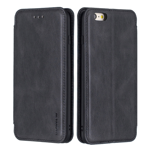 

For iPhone 6 Plus & 6s Plus Calf Texture Magnetic Horizontal Flip Leather Case with Holder & Card Slots & Wallet(Black)