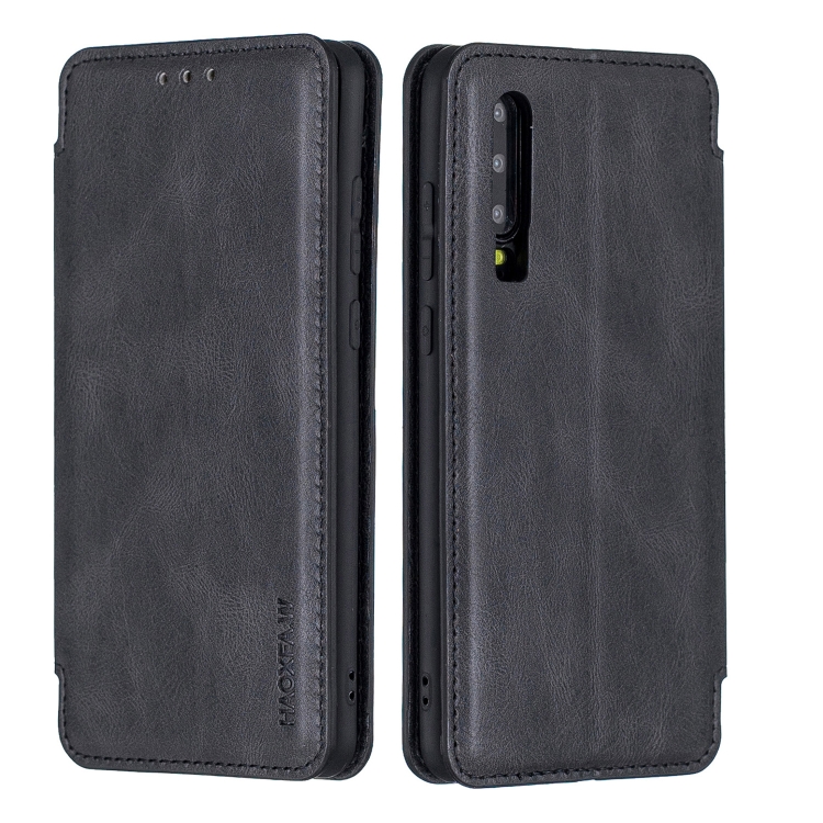 

For Huawei P30 Calf Texture Magnetic Horizontal Flip Leather Case with Holder & Card Slots & Wallet(Black)