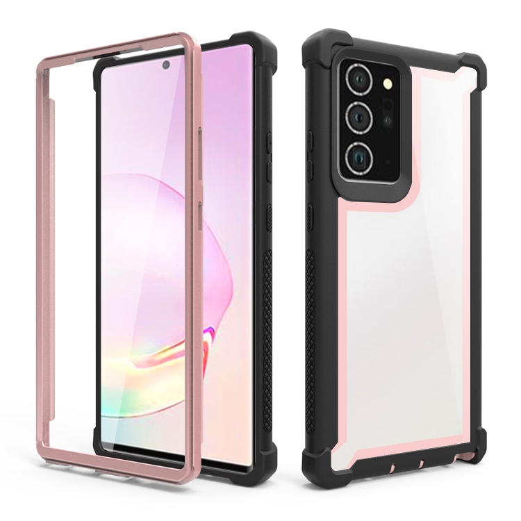 

For Samsung Galaxy Note20 Ultra Four-corner Shockproof All-inclusive Transparent Space Protective Case(Rose Gold)