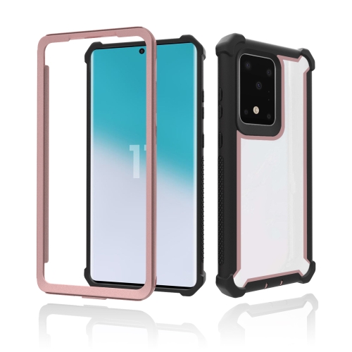 

For Samsung Galaxy S20 Plus Four-corner Shockproof All-inclusive Transparent Space Protective Case(Rose Gold)