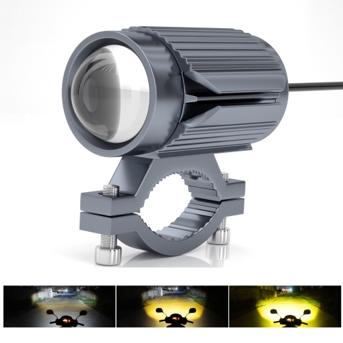 

CS-1123A1 Motorcycle Electric Car Universal External LED Three-color Headlights Lens Spotlight, Handlebar Version