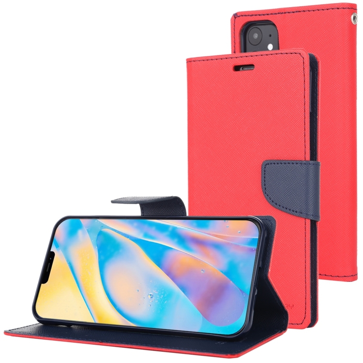 

For iPhone 12 mini GOOSPERY FANCY DIARY Cross Pattern Horizontal Flip Leather Case with Holder & Card Slots & Wallet(Red)