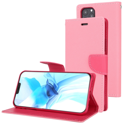 

For iPhone 12 Pro Max GOOSPERY FANCY DIARY Cross Pattern Horizontal Flip Leather Case with Holder & Card Slots & Wallet(Pink)