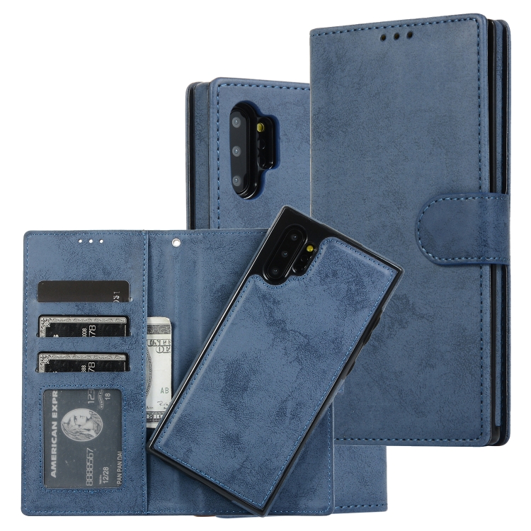 

For Samsung Galaxy Note10+ Retro 2 in 1 Detachable Magnetic Horizontal Flip TPU + PU Leather Case with Holder & Card Slots & Photo Frame & Wallet(Dark Blue)