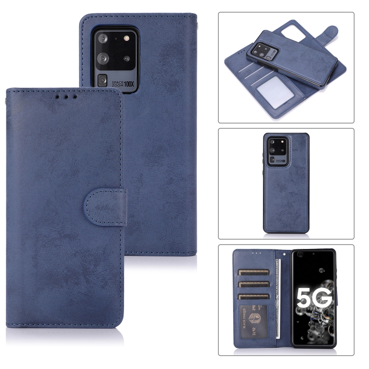 

For Samsung Galaxy S20 Ultra Retro 2 in 1 Detachable Magnetic Horizontal Flip TPU + PU Leather Case with Holder & Card Slots & Photo Frame & Wallet(Dark Blue)