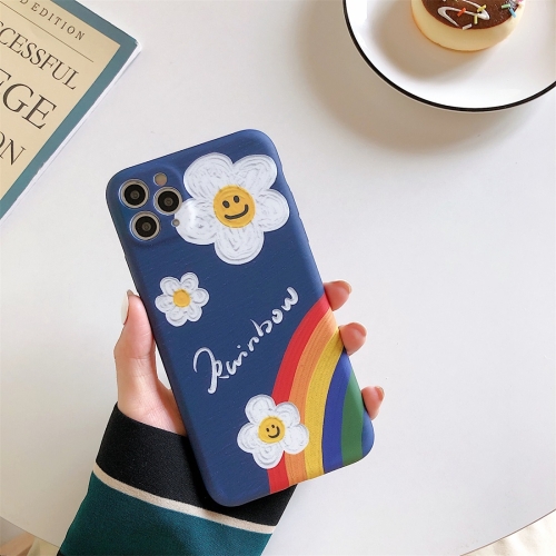 

For iPhone 11 Pro Rainbow Series Liquid Painted Pattern Skin Feel TPU Shockproof Protective Case(Rainbow Flower)