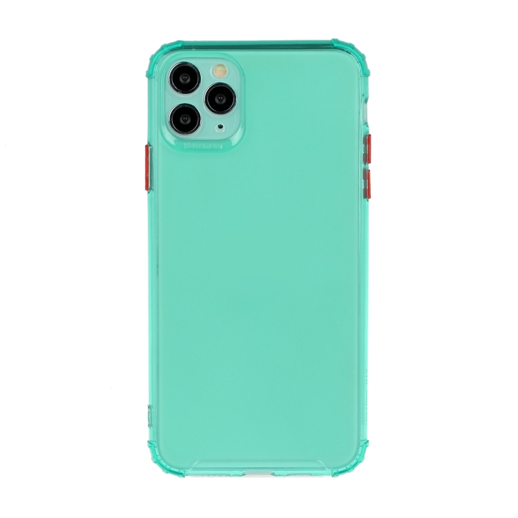 Sunsky For Iphone 12 Pro Max Tpu Color Translucent Four Corner Airbag Shockproof Phone Protective Case Transparent Mint Green