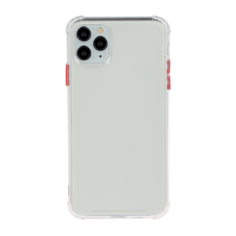 

For iPhone 12 Pro Max TPU Color Translucent Four-corner Airbag Shockproof Phone Protective case(Transparent White)