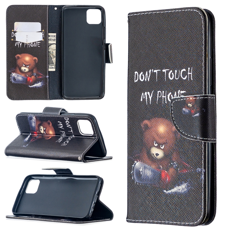 

For OPPO Realme C11 Colored Drawing Pattern Horizontal Flip Leather Case with Holder & Card Slots & Wallet(Bear)