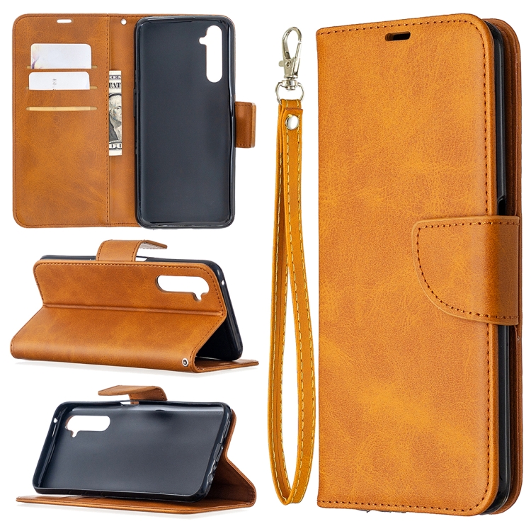 

For OPPO Realme 6 Pro Retro Lambskin Texture Pure Color Horizontal Flip PU Leather Case, with Holder & Card Slots & Wallet & Lanyard(Yellow)