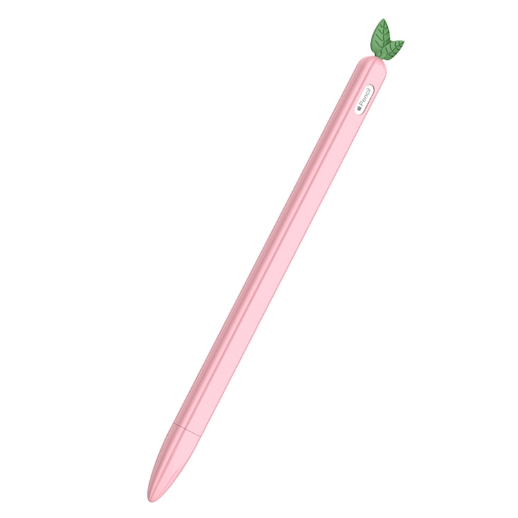 

For Apple Pencil 2 Contrasting Color Mint Leaf Silicone Non-slip Protective Cover(Pink)