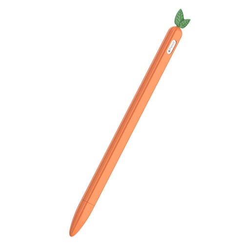 

For Apple Pencil 2 Contrasting Color Mint Leaf Silicone Non-slip Protective Cover(Orange)