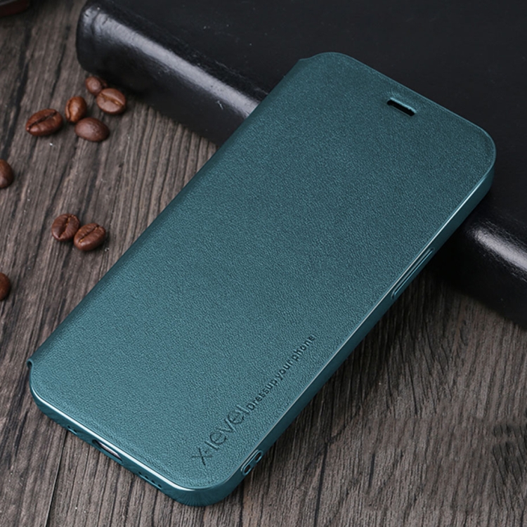 

For iPhone 12 Pro X-level Fib Color Series Ultra Thin PU + TPU Horizontal Flip Leather Case with Holder(Green)
