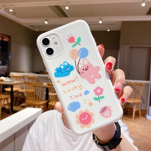 

For iPhone 11 Cartoon Bear Pattern Shockproof TPU Protective Case(Balloon and Bear)