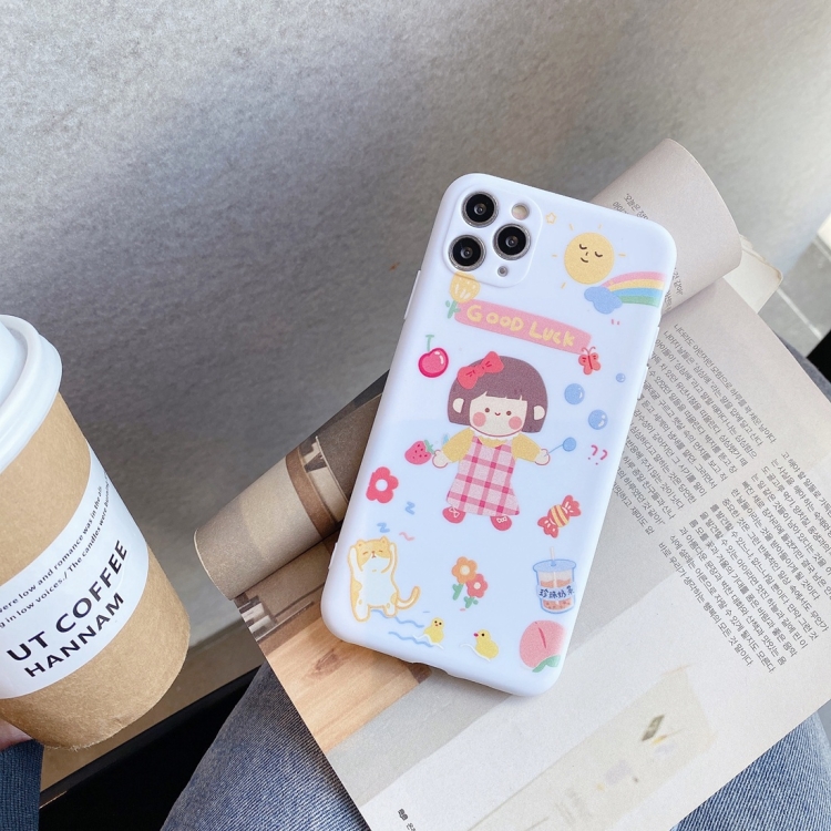 

For iPhone 11 Pro Cartoon Pattern Protective Case(Little Girl)