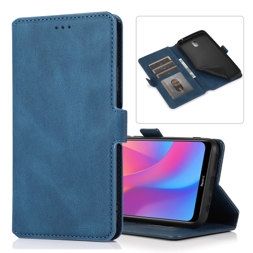 

For Xiaomi Redmi 8A Retro Magnetic Closing Clasp Horizontal Flip Leather Case with Holder & Card Slots & Photo Frame & Wallet(Blue)