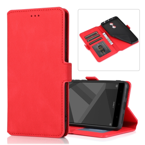 

For Xiaomi Redmi Note 4X Retro Magnetic Closing Clasp Horizontal Flip Leather Case with Holder & Card Slots & Photo Frame & Wallet(Red)