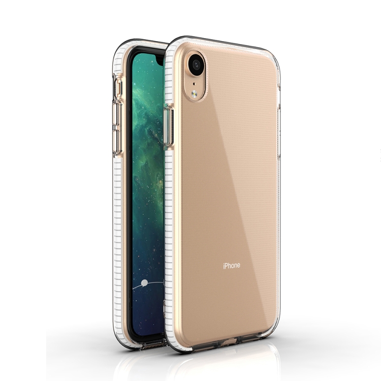 

For iPhone XR TPU Double-color Shockproof Protective Case(White)