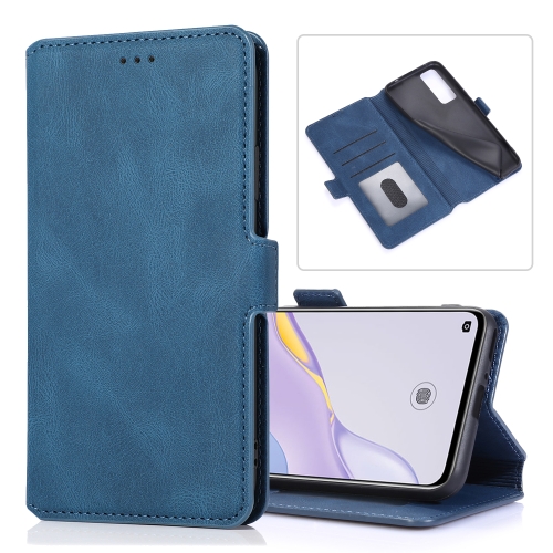 

For Huawei nova 7 5G Retro Magnetic Closing Clasp Horizontal Flip Leather Case with Holder & Card Slots & Photo Frame & Wallet(Navy Blue)