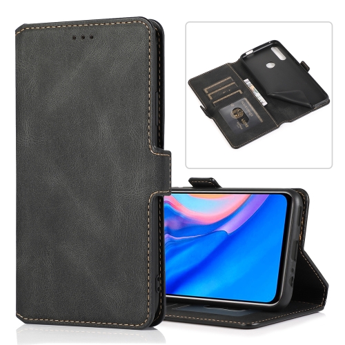 

For Huawei Y9 Prime (2019) Retro Magnetic Closing Clasp Horizontal Flip Leather Case with Holder & Card Slots & Photo Frame & Wallet(Black)